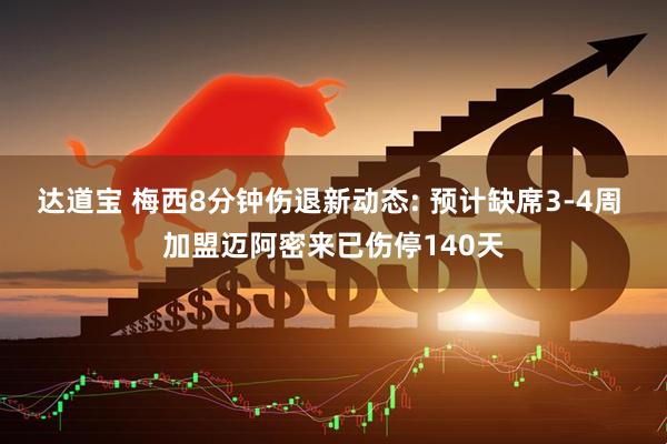 达道宝 梅西8分钟伤退新动态: 预计缺席3-4周 加盟迈阿密来已伤停140天