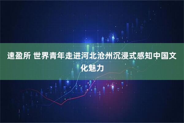 速盈所 世界青年走进河北沧州沉浸式感知中国文化魅力
