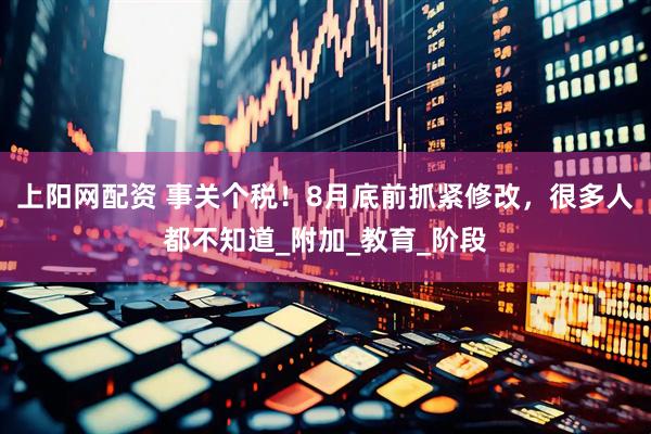 上阳网配资 事关个税！8月底前抓紧修改，很多人都不知道_附加_教育_阶段